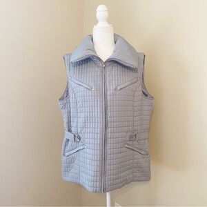 Peck & Peck Puffer Zip Front Gray Vest - XL